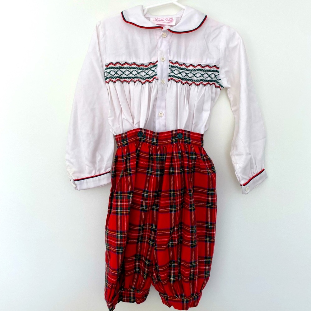 Sophie Dess Smocked 2-piece Christmas Style Outfit, Boys 24mo